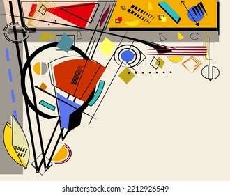 Abstract background, fancy shapes ,expressionism art style, whit  empty  space for your text