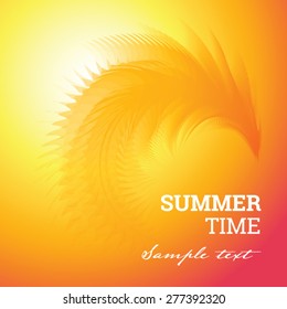 Abstract background with feather, Summer Time design, eps 10
