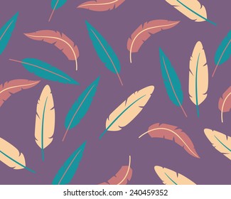Abstract background feathers. Vector seamless pattern