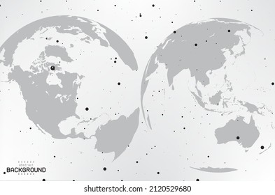 abstract background feature with floating dots in world map can beuse for technology advertiment product presentaion travel group aviation industry vector eps.