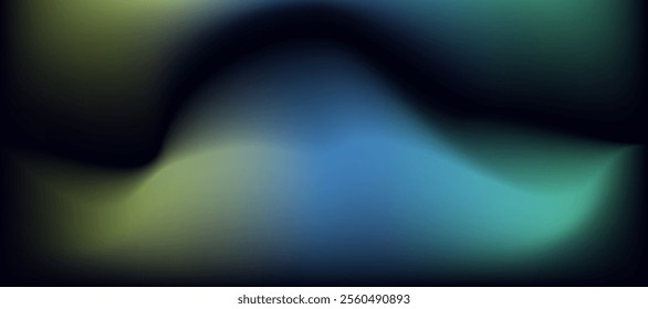 The abstract background features a dynamic blend of black, blue, green, creating a striking contrast. The dark tones of black provide depth, while the blue and light green add vibrancy and energy.