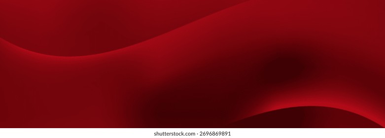 An abstract background features a gradient of red and dark red colors, creating a smooth, wave-like transition.