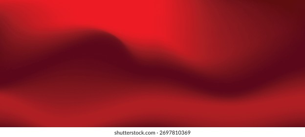 O fundo abstrato apresenta gradientes de vermelho e carmesim, criando uma transição suave e ondulada.