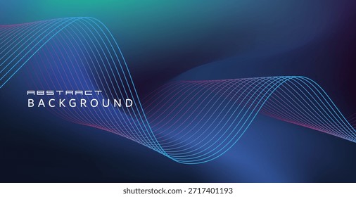 El fondo abstracto presenta líneas gráficas y patrones, dándole una sensación moderna y energética.
Tiene un gradiente de azul profundo, claro con tonos azul verdosos, creando una sensación de opacidad y profundidad.
Las líneas se crean con múltiples Hacer clic esbeltos y ondulados que fluyen desde la parte inferior izquierda a la derecha y luego hacia arriba, creando movimiento.
Las líneas son transparentes y tienen Gradientes, revelando capas superpuestas que crean un efecto tridimensional similar a una cuadrícula.