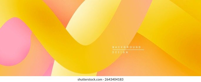 Abstract background features overlapping rounded shapes. Warm colors blend, creating smooth gradients. Design evokes modern aesthetic.