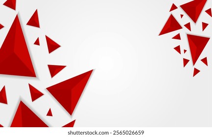 abstract background features sharp red triangular shapes arranged on a clean gradient background, depicting a modern creative design concept. Red Triangles on a Gradient Background