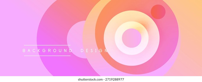 El fondo Abstractas presenta círculos vibrantes, Gradientes. Los tonos rosados y naranjas dominan el diseño, creando una estética moderna. El texto lee el diseño de fondo.