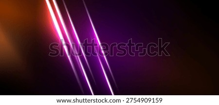 Abstract background features vibrant light streaks. Orange, purple hues dominate dark space. Modern design element, energetic feel.