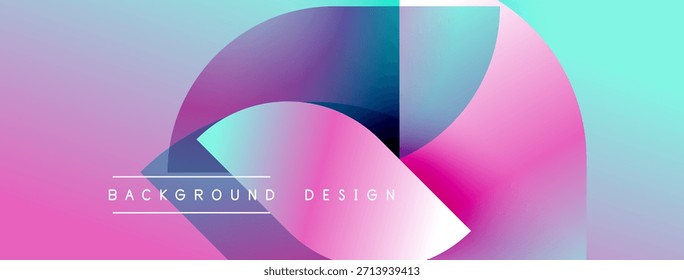 Abstrakter Hintergrund mit lebhaften Rosa, Purpur, Blues. Überlappende Formen erzeugen einen dynamischen visuellen Effekt. Moderne Gestaltungselemente sind vorhanden.