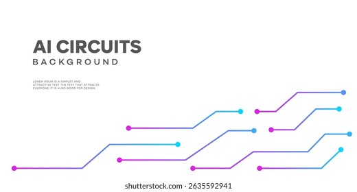 Abstract background featuring AI circuits with vibrant gradient lines and nodes, representing digital networks and technological innovation.