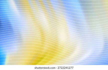 Fondo abstracto con tonos degradados azules y amarillos, líneas onduladas blancas y una sensación serena y moderna.