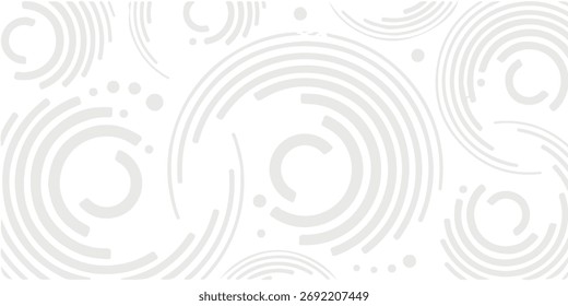 Fondo Abstractas con círculos y arcos en un color gris claro sobre un fondo blanco.