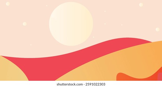 Abstract background featuring color gradients with shades of brown, red, coral, orange, yellow, gold, peach fuzz, pink, cream, and white, designed with a summer-autumn theme.