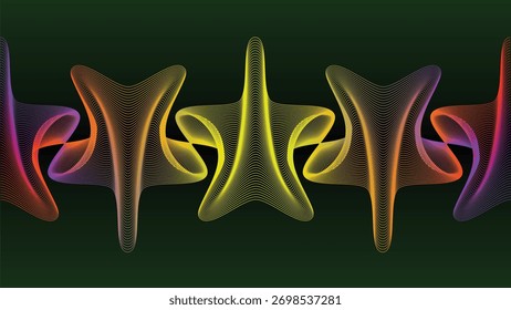 Abstract background featuring colorful curved lines on a dark gradient surface