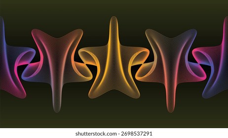 Abstract background featuring colorful curved lines on a dark gradient surface