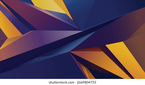 Abstract background featuring a colorful geometric rainbow pattern of overlapping triangles, ideal for a modern business or art decoration