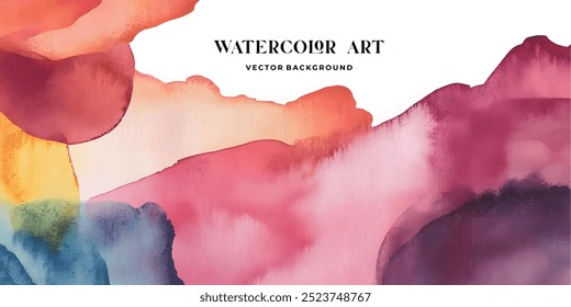 An abstract background featuring a colorful watercolor illustration with a blend of vibrant hues and organic shapes.