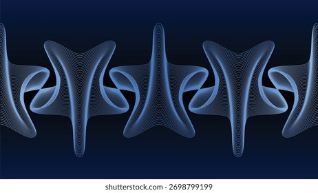 Fondo Abstractas con líneas azules curvas en una superficie degradada oscura