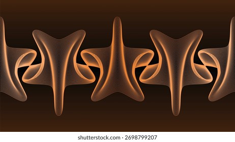 Fondo Abstractas con líneas marrones curvas en una superficie degradada oscura
