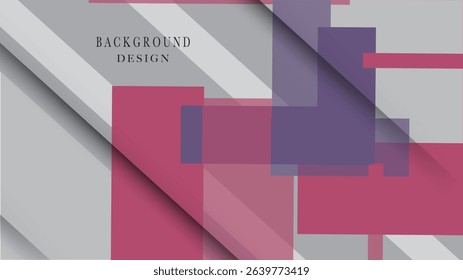Abstract background featuring curved lines and geometric shapes, combining pink, purple and grey colors