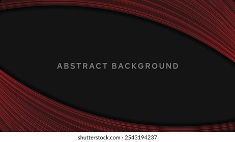 Ein abstrakter Hintergrund mit dunklen Tönen und fließenden roten Linien, die einen dynamischen visuellen Effekt erzeugen. Das Design ist modern und minimalistisch, geeignet für verschiedene kreative Projekte.