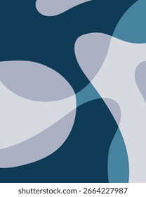 Fondo abstracto con Formas curvas y fluidas en varios tonos de azul y blanco, creando una sensación de calma y estética moderna