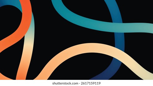 abstract background featuring flowing, intertwined gradient ribbons	