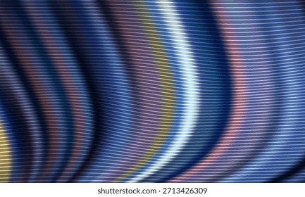 Fondo abstracto con curvas de neón fluidas en azul, púrpura y amarillo. Las líneas lisas y estratificadas evocan movimiento y energía, adecuadas para la tecnología, 
