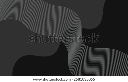 abstract background featuring flowing, parallel gray lines that create dynamic waves against a deep black backdrop.