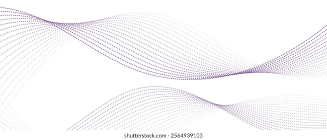 Abstract background featuring flowing purple wavy lines. The elegant curves and varying line thickness add a modern and sophisticated touch, ideal as a design element for presentations and posters