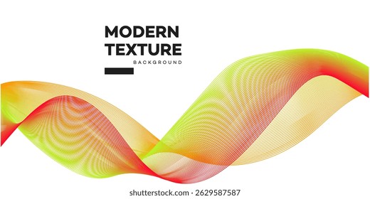 Abstract background featuring flowing red, green, and yellow lines creating a wave pattern. Modern, minimalist design with a smooth texture. Ideal for presentations.