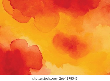  An abstract background featuring flowing watercolor washes in shades of yellow, orange, and red, creating a warm and dynamic texture.