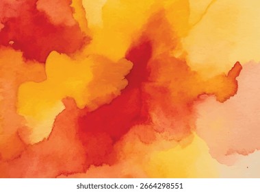  Um plano de fundo abstrato com ondas de aquarela fluindo em tons de amarelo, laranja e vermelho, criando uma textura quente e dinâmica.