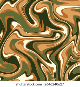 An abstract background featuring a fluid, liquid marble design. The swirling patterns in an earthy color palette of olive green, tan brown, dark khaki, and off white cream.