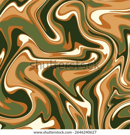 An abstract background featuring a fluid, liquid marble design. The swirling patterns in an earthy color palette of olive green, tan brown, dark khaki, and off white cream.