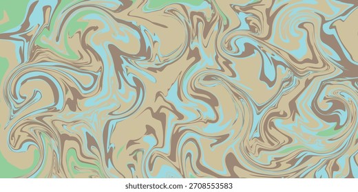 Ein abstrakter Hintergrund mit fließendem Marmoreffekt, der beige, braune, hellblaue und mintgrüne Farben umgibt.