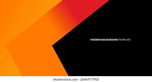 Abstract background featuring geometric shapes in shades of orange and red against a black backdrop.