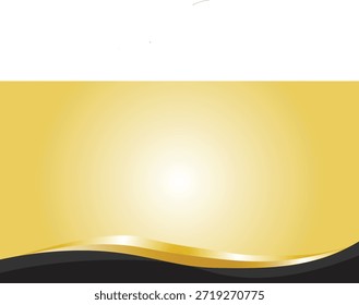 Un fondo abstracto con un gradiente dorado que se desvanece hacia el centro superior, con un patrón de ondas decorativas en oro y negro a lo largo del borde inferior, adecuado para presentaciones elegantes o Web desi