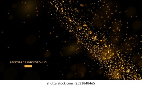 Fondo Abstractas con partículas doradas sobre un fondo oscuro, perfecto para proyectos de diseño.