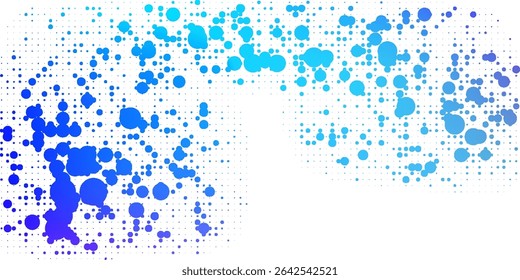 Abstract background featuring a gradient of blue tones with circular bubble patterns on a clean white backdrop. A modern and vibrant digital design.