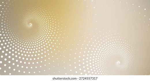 Um fundo abstrato com um gradiente de tons dourados, adornado com intrincados padrões de redemoinho composto por pequenos pontos luminosos, criando uma sensação de profundidade e movimento.