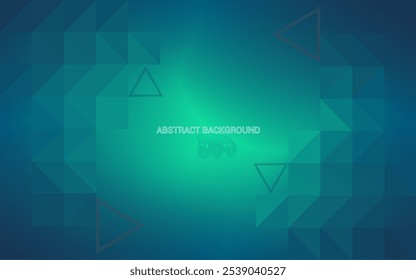 Fundo abstrato com um gradiente verde com padrões triangulares geométricos. O design tem criado uma sensação vibrante e moderna, ideal para tecnologia e projetos criativos