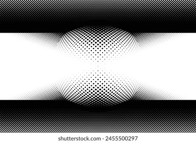 - An abstract background featuring halftone dots and circles in monochrome sphere. A modern vector pattern suitable for posters, websites, flyer, pamphlet, annual report, interior design.
