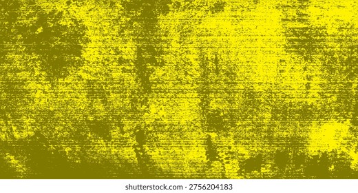 An abstract background featuring a heavy grunge texture with a vibrant yellow and dark olive green color palette. The weathered, distressed surface creates a rugged, industrial aesthetic, perfect for vintage-themed designs, overlays, or high-contrast artistic backdrops.