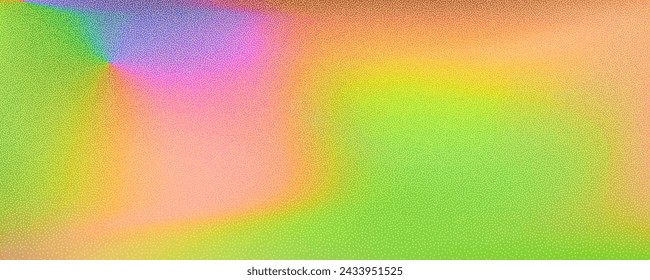 Abstract background featuring a holographic blur with a color gradient.Vector grain noise texture, and watercolor blend.Neon iridescent colors creating a smooth gradation effect.