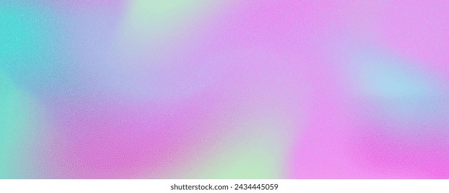 Fondo abstracto con un desenfoque holográfico con un degradado de color.Textura de ruido de granulado vectorial y mezcla de acuarelas.Colores iridiscentes de neón que crean un efecto de gradación suave.