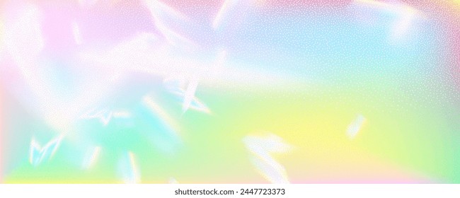 Abstract background featuring a holographic blur with a color gradient.Vector grain noise texture, and watercolor blend.Neon iridescent colors creating a smooth gradation effect.