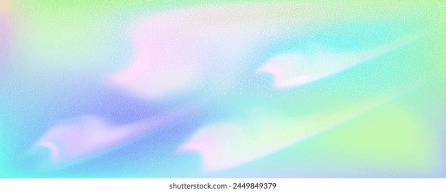 Fondo Abstractas con un desenfoque holográfico con un degradado de color.Textura de Vector de granulado y mezcla de acuarelas.Colores iridiscentes de neón que crean un efecto de gradación suave.
