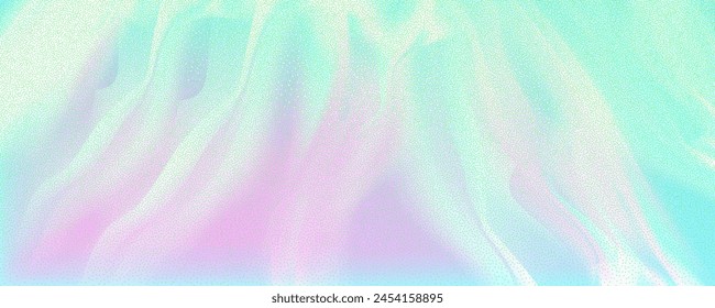 Abstract background featuring a holographic blur with a color gradient.Vector grain noise texture, and watercolor blend.Neon iridescent colors creating a smooth gradation effect.