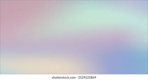 Abstract background featuring a holographic blur with a color gradient.Vector grain noise texture, and watercolor blend.